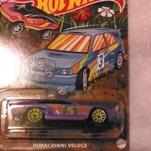 Hot Wheels Spring/Easter Col. Dimacchini Veloce Toy Car - Purple and Yellow 5/5